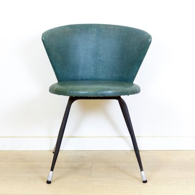 Spanish Iron and Green Skai Club Chairs, 1960s, Set of 2-CQZ-737601