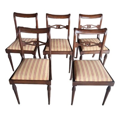 Spanish Mahogany Chairs, Set of 5-TCS-1821150