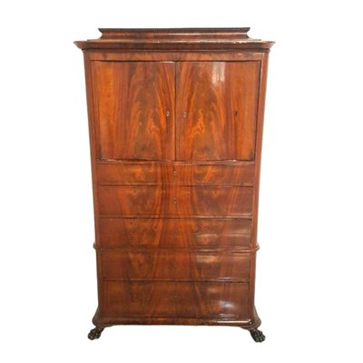 Spanish Mahogany Chest of Drawers with Upper Doors-TCS-1812904