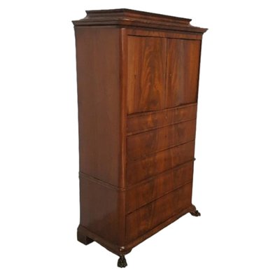 Spanish Mahogany Chest of Drawers with Upper Doors-TCS-1812904