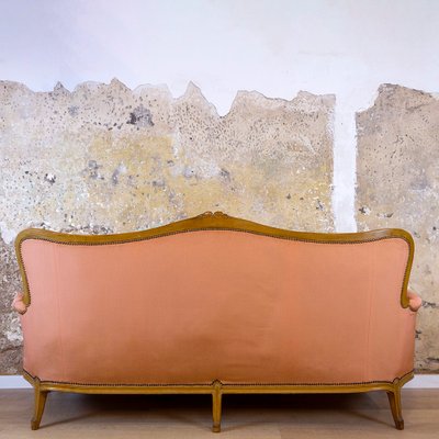 Spanish Neoclassical Upholstered & Walnut Sofa, 1930s-CQZ-812074