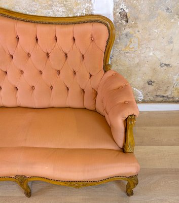 Spanish Neoclassical Upholstered & Walnut Sofa, 1930s-CQZ-812074