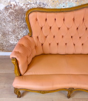 Spanish Neoclassical Upholstered & Walnut Sofa, 1930s-CQZ-812074