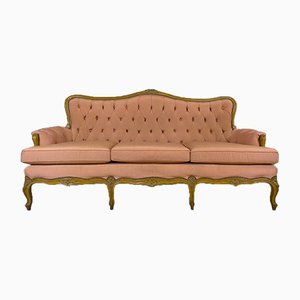 Spanish Neoclassical Upholstered & Walnut Sofa, 1930s-CQZ-812074