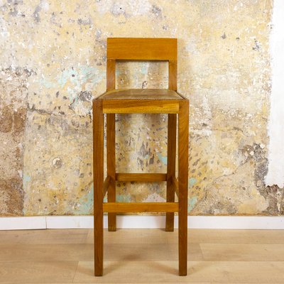 Spanish Oak and Leather Stool, 1990s-CQZ-823286