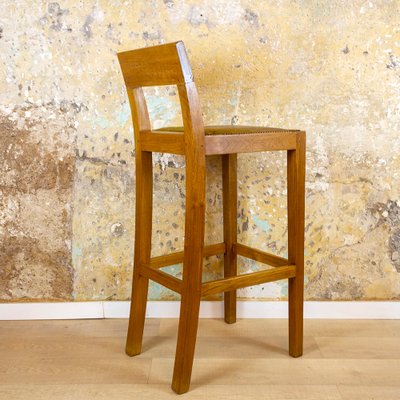 Spanish Oak and Leather Stool, 1990s-CQZ-823286