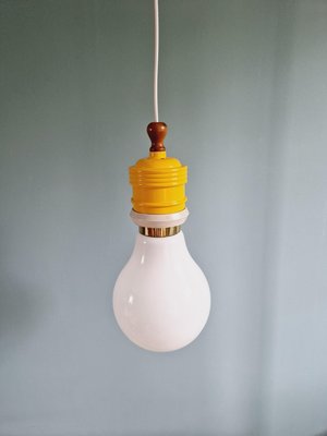 Spanish Opaline Bulb Suspension from Metalarte, 1980s-FAX-2020126