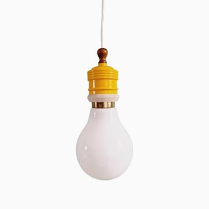 Spanish Opaline Bulb Suspension from Metalarte, 1980s-FAX-2020126