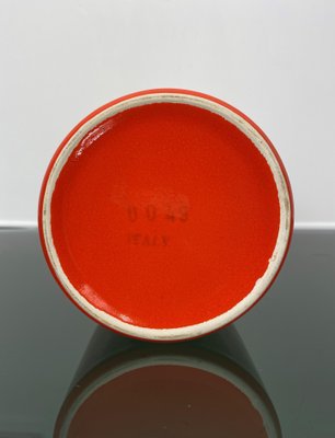 Spanish Orange Ceramic & Pine Vase from Sicart, Italy, 1970s-LYQ-1171612