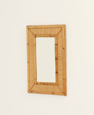 Spanish Rattan and Cane Wall Mirror, 1970s-UB-1806155