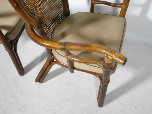 Spanish Rattan Armchairs, 1970s, Set of 2-LVS-1803228