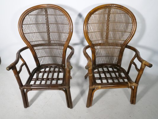 Spanish Rattan Armchairs, 1970s, Set of 2-LVS-1803228