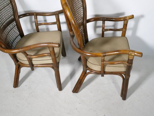 Spanish Rattan Armchairs, 1970s, Set of 2-LVS-1803228