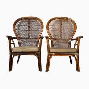 Spanish Rattan Armchairs, 1970s, Set of 2-LVS-1803228