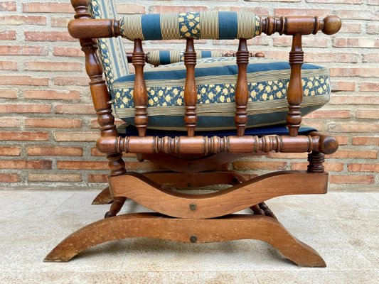 Spanish Rocking Chairs in Carved Walnut, 1960, Set of 2-NOU-1340463