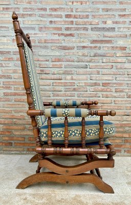 Spanish Rocking Chairs in Carved Walnut, 1960, Set of 2-NOU-1340463