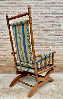 Spanish Rocking Chairs in Carved Walnut, 1960, Set of 2-NOU-1340463