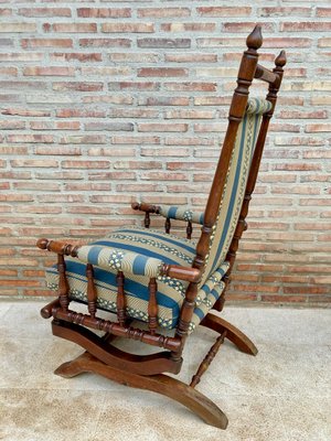 Spanish Rocking Chairs in Carved Walnut, 1960, Set of 2-NOU-1340463