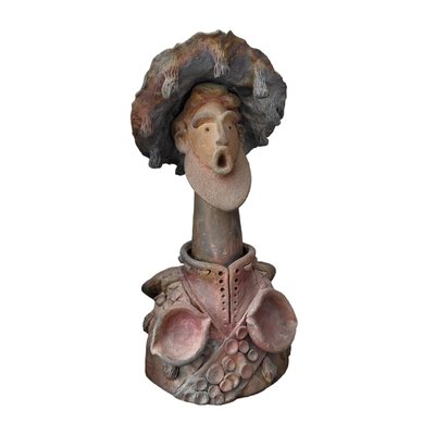 Spanish School Artist, Sculpture of a Man with a Hat, 1980s, Ceramic-TCS-1749653