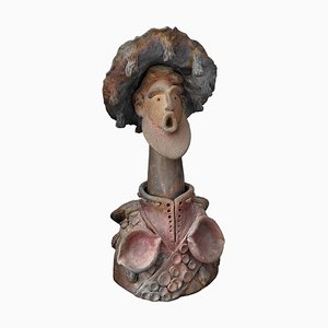 Spanish School Artist, Sculpture of a Man with a Hat, 1980s, Ceramic-TCS-1749653