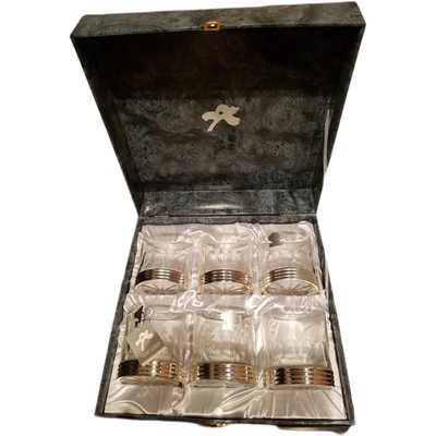 Spanish Silver and Crystal Whisky Glasses, Set of 6-TCS-2042150