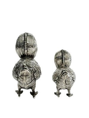 Spanish Silver Salt and Pepper Shakers in the Shape of Chicks, 1940s, Set of 2-UCH-1224372