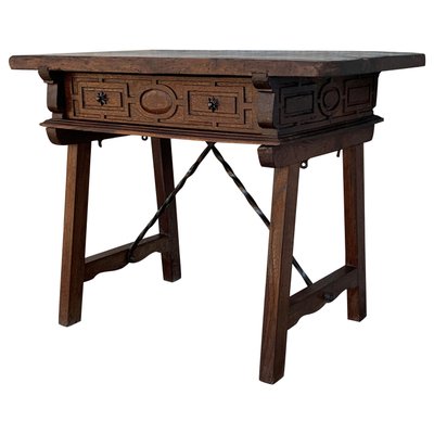 Spanish Walnut Side Table, 1880s-PSK-1002729