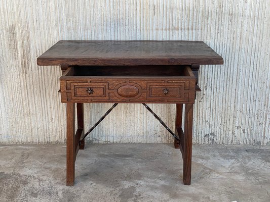 Spanish Walnut Side Table, 1880s-PSK-1002729