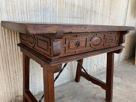 Spanish Walnut Side Table, 1880s-PSK-1002729