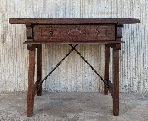 Spanish Walnut Side Table, 1880s-PSK-1002729