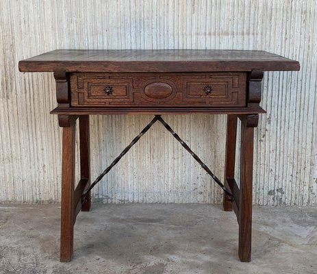 Spanish Walnut Side Table, 1880s-PSK-1002729