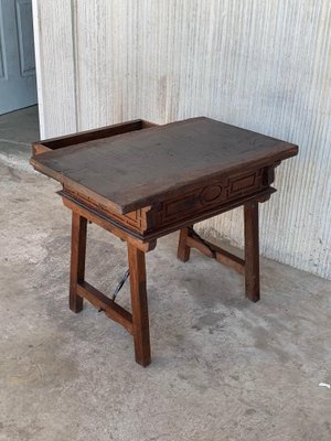 Spanish Walnut Side Table, 1880s-PSK-1002729