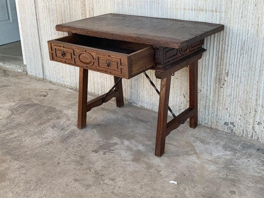 Spanish Walnut Side Table, 1880s-PSK-1002729