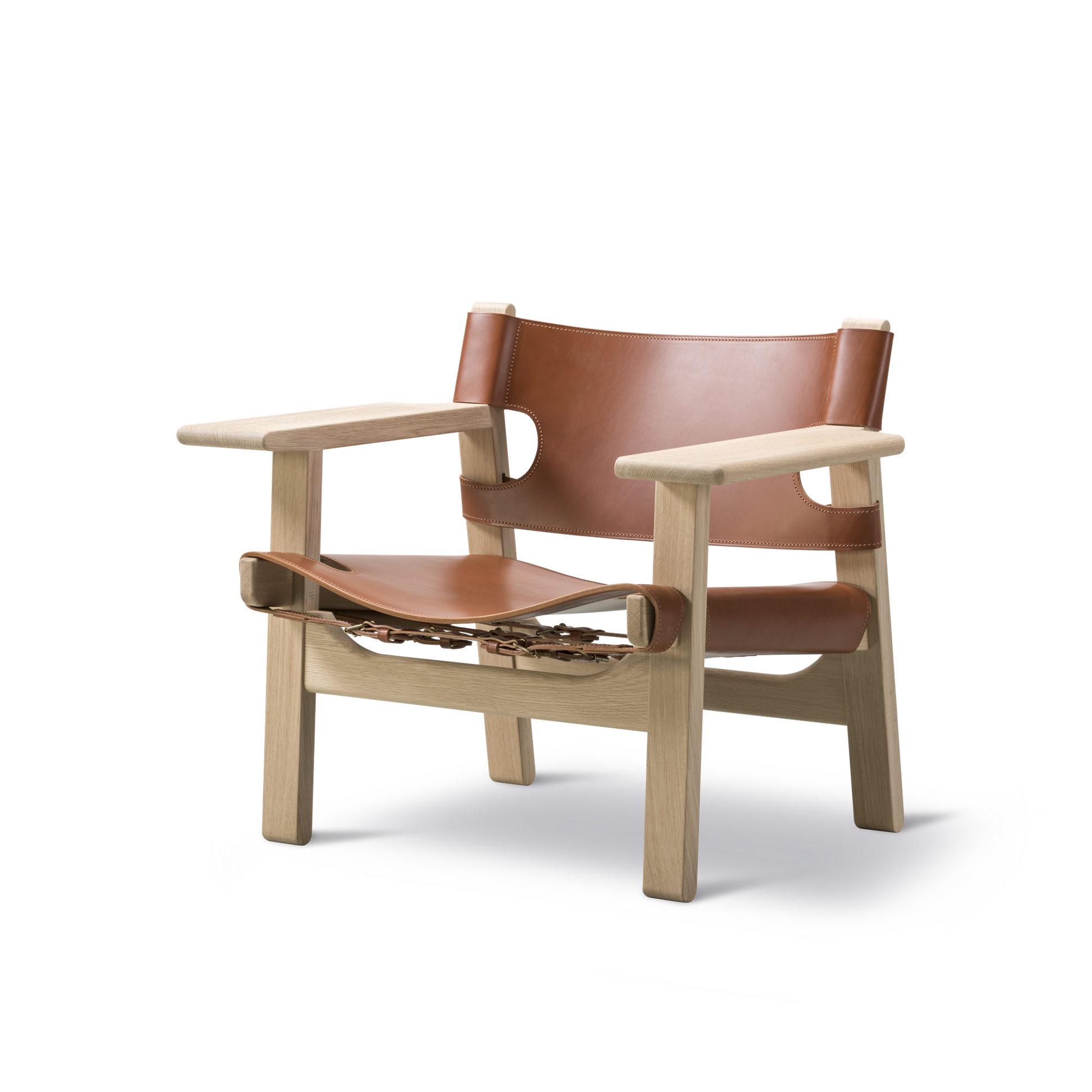 The Spanish Chair by Fredericia Furniture #Soaped Oak/Cognac Saddle Leather