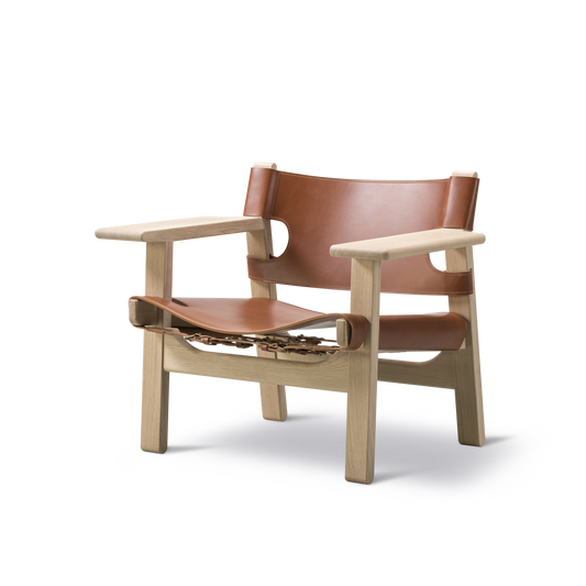 The Spanish Chair by Fredericia Furniture #Soaped Oak/Cognac Saddle Leather