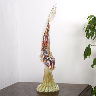 Spectacular Single Piece Sculpture Fish on a Murano Glass Base, 1990s-MPO-1048793