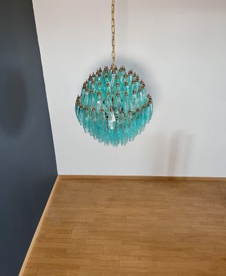 Spherical Murano Polyhedra Chandelier - 140 Turquoise Polyhedra, 1990s-FHZ-2018529