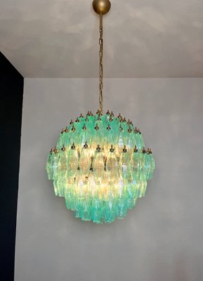 Spherical Murano Polyhedra Chandelier - 140 Turquoise Polyhedra, 1990s-FHZ-2018529