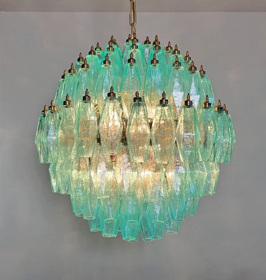 Spherical Murano Polyhedra Chandelier - 140 Turquoise Polyhedra, 1990s-FHZ-2018529