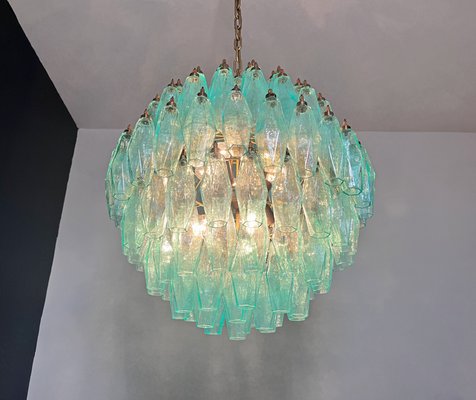 Spherical Murano Polyhedra Chandelier - 140 Turquoise Polyhedra, 1990s-FHZ-2018529