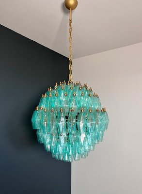 Spherical Murano Polyhedra Chandelier - 140 Turquoise Polyhedra, 1990s-FHZ-2018529