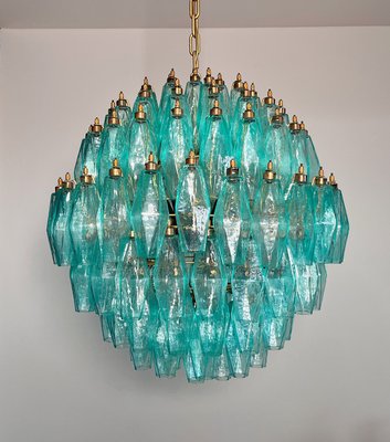 Spherical Murano Polyhedra Chandelier - 140 Turquoise Polyhedra, 1990s-FHZ-2018529