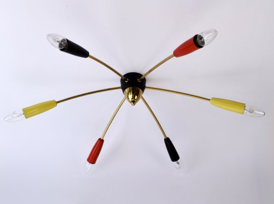 Spider Ceiling Lamp in the Style of Stilnovo, 1950s-HJP-1357862