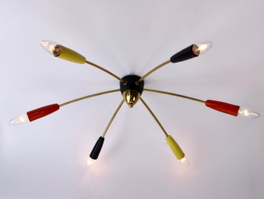 Spider Ceiling Lamp in the Style of Stilnovo, 1950s-HJP-1357862