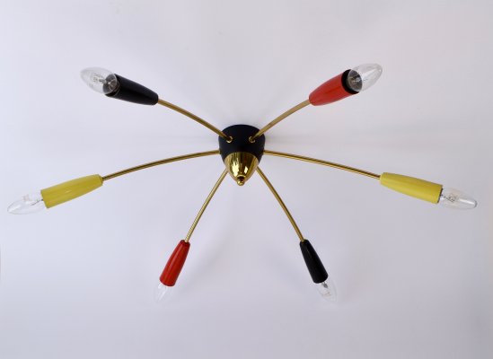 Spider Ceiling Lamp in the Style of Stilnovo, 1950s-HJP-1357862