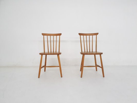 Spindle Back Chairs, the Netherlands, 1950s, Set of 2-ZO-2028636