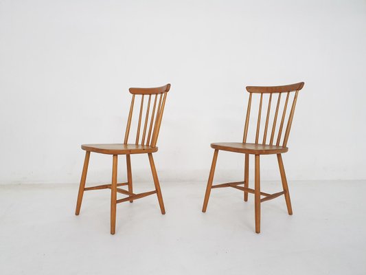 Spindle Back Chairs, the Netherlands, 1950s, Set of 2-ZO-2028636