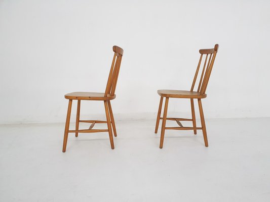 Spindle Back Chairs, the Netherlands, 1950s, Set of 2-ZO-2028636