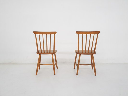 Spindle Back Chairs, the Netherlands, 1950s, Set of 2-ZO-2028636