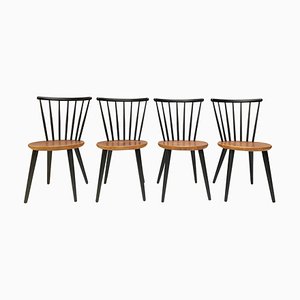 Spindle Back Dining Chairs in the Style of Ilmari Tapiovaara, 1960s, Set of 4-FGA-923859